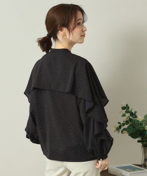 ITS'DEMO（イッツデモ）の「【手洗い可】ケープフリルドットブラウス（シャツ/ブラウス・レディース・ホワイト系3/ブラック系/ピンク系1・00）」の9枚目の写真