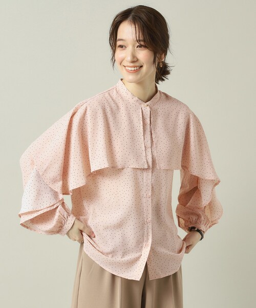 ITS'DEMO（イッツデモ）の「【手洗い可】ケープフリルドットブラウス（シャツ/ブラウス・レディース・ホワイト系3/ブラック系/ピンク系1・00）」の12枚目の写真