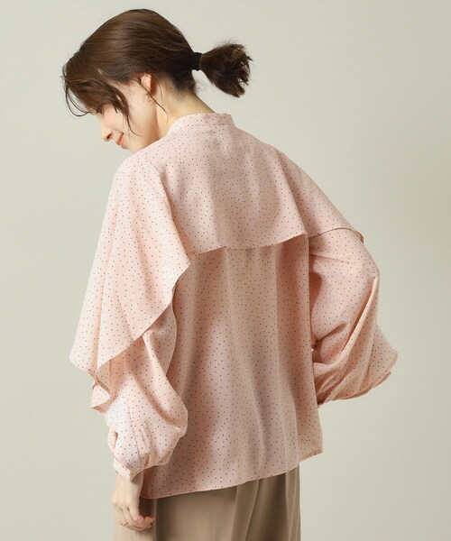 ITS'DEMO（イッツデモ）の「【手洗い可】ケープフリルドットブラウス（シャツ/ブラウス・レディース・ホワイト系3/ブラック系/ピンク系1・00）」の13枚目の写真