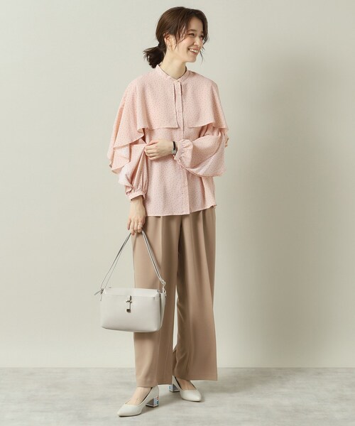 ITS'DEMO（イッツデモ）の「【手洗い可】ケープフリルドットブラウス（シャツ/ブラウス・レディース・ホワイト系3/ブラック系/ピンク系1・00）」の14枚目の写真