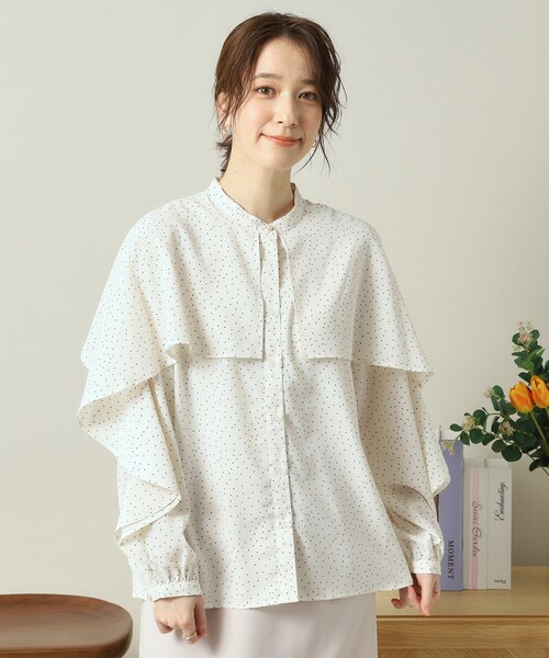 ITS'DEMO（イッツデモ）の「【手洗い可】ケープフリルドットブラウス（シャツ/ブラウス・レディース・ホワイト系3/ブラック系/ピンク系1・00）」の16枚目の写真