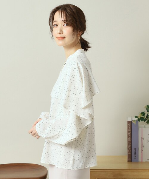 ITS'DEMO（イッツデモ）の「【手洗い可】ケープフリルドットブラウス（シャツ/ブラウス・レディース・ホワイト系3/ブラック系/ピンク系1・00）」の17枚目の写真