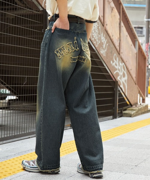 6色 デニム ジーンズ ストレート 配色 パッチワーク カジュアル Lace Ladies ジーンズ デニム デニムパンツ 配色 ライン パッチ