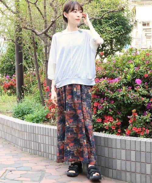 チチカカ(チチカカ)の「シアースリーブプルオーバー(Tシャツ/カットソー・レディース・ホワイト/オレンジ/ブラック・FREE)」の7枚目の写真