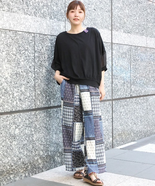 チチカカ(チチカカ)の「シアースリーブプルオーバー(Tシャツ/カットソー・レディース・ホワイト/オレンジ/ブラック・FREE)」の9枚目の写真