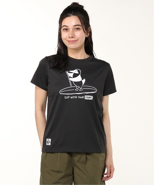 CHUMS(チャムス)の「CHUMS/チャムス サップ/ドライTシャツ/UVケア CH11-2540(Tシャツ/カットソー・レディース・ホワイト/ピンク/ブラック・M/L)」の13枚目の写真