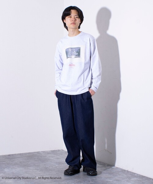 GLOSTER(グロスター)の「【GLOSTER】×【E.T.】絵コンテ Conte ロンT ロングスリーブT プリントT(Tシャツ/カットソー・メンズ・ブラック系その他/ブラック系その他2/ホワイト/ライトグレー・S/M/L)」の5枚目の写真