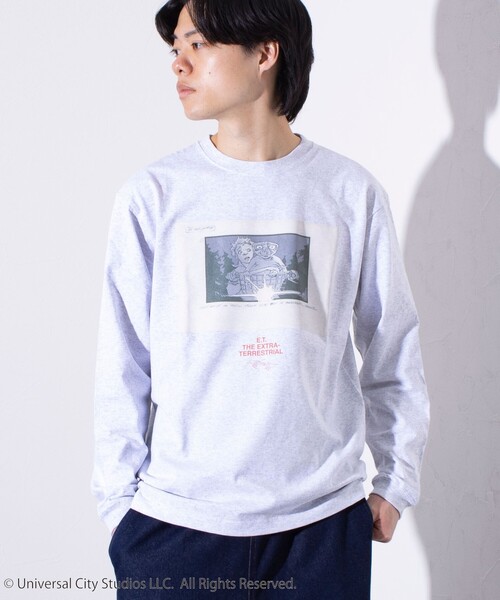 GLOSTER(グロスター)の「【GLOSTER】×【E.T.】絵コンテ Conte ロンT ロングスリーブT プリントT(Tシャツ/カットソー・メンズ・ブラック系その他/ブラック系その他2/ホワイト/ライトグレー・S/M/L)」の6枚目の写真