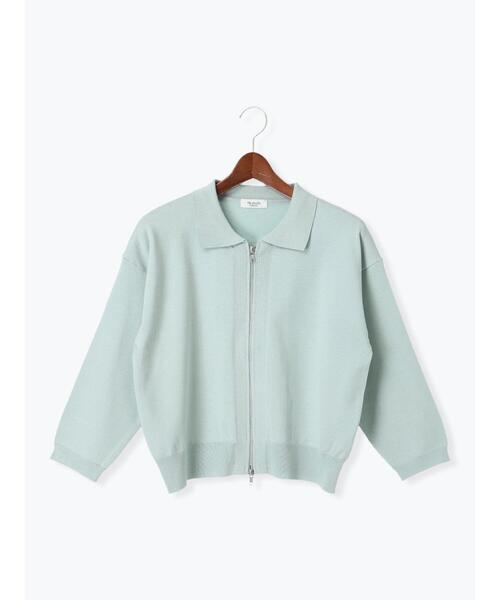 Te chichi TERRASSE（テチチテラス）の「襟付きジップカーディガン（カーディガン/ボレロ・レディース・チャコールグレー/オフホワイト/ミント/レッド・F）」の3枚目の写真