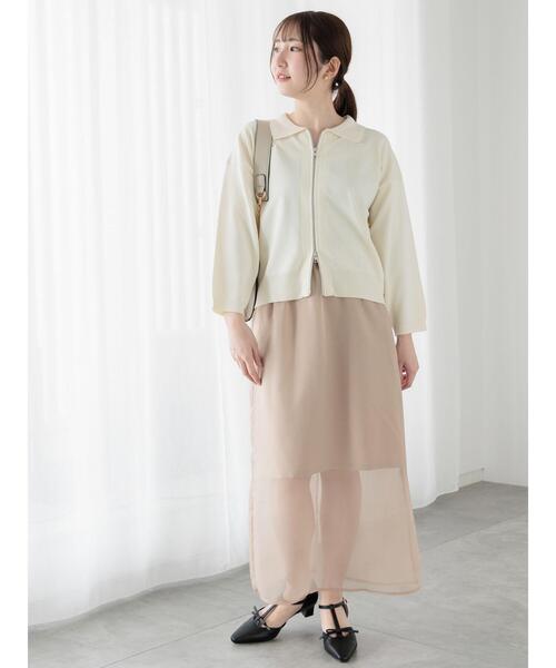 Te chichi TERRASSE（テチチテラス）の「襟付きジップカーディガン（カーディガン/ボレロ・レディース・チャコールグレー/オフホワイト/ミント/レッド・F）」の15枚目の写真