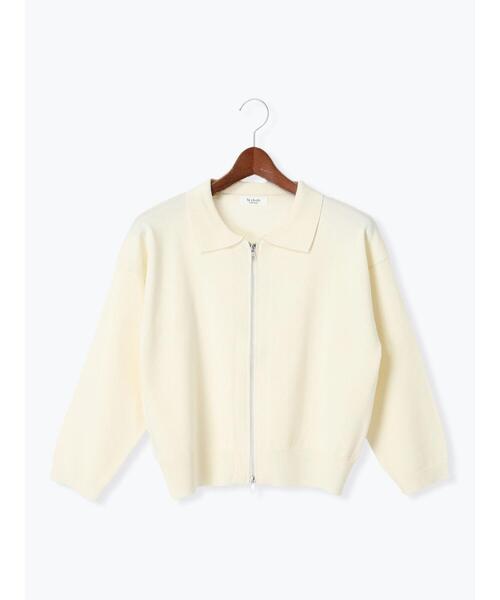 Te chichi TERRASSE（テチチテラス）の「襟付きジップカーディガン（カーディガン/ボレロ・レディース・チャコールグレー/オフホワイト/ミント/レッド・F）」の12枚目の写真