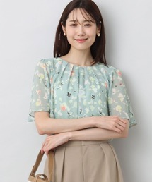 シフォン」に該当するレディースのシャツ/ブラウス（グリーン