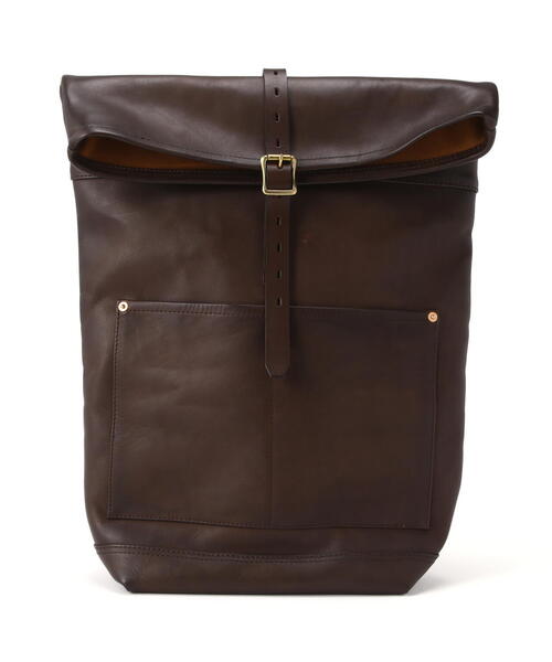 schott（ショット）の「VASCO/ヴァスコ/LEATHER ROLLTOP RUCKSACK/レザー ロールトップ ラックサック（バックパック/リュック・メンズ・ブラック/ブラウン・F）」の2枚目の写真