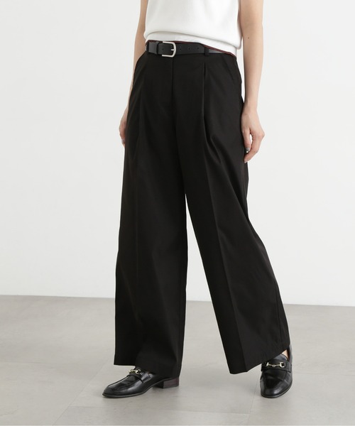 N.（N. Natural Beauty Basic）（エヌエヌナチュラルビューティーベーシック）の「タックワイドパンツ（その他パンツ・レディース・ブラック/ベージュ・SMALL/MEDIUM）」の5枚目の写真