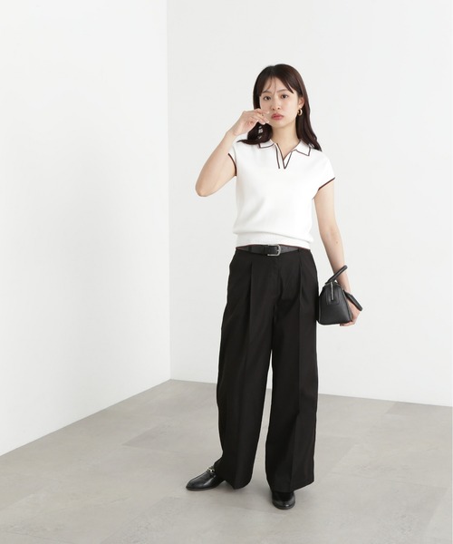 N.（N. Natural Beauty Basic）（エヌエヌナチュラルビューティーベーシック）の「タックワイドパンツ（その他パンツ・レディース・ブラック/ベージュ・SMALL/MEDIUM）」の7枚目の写真