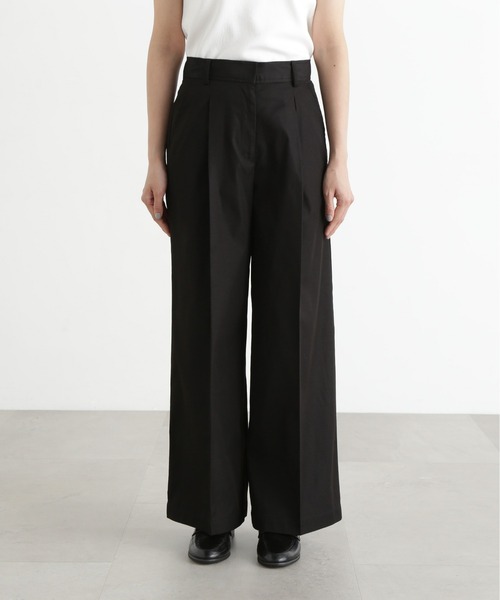 N.（N. Natural Beauty Basic）（エヌエヌナチュラルビューティーベーシック）の「タックワイドパンツ（その他パンツ・レディース・ブラック/ベージュ・SMALL/MEDIUM）」の8枚目の写真