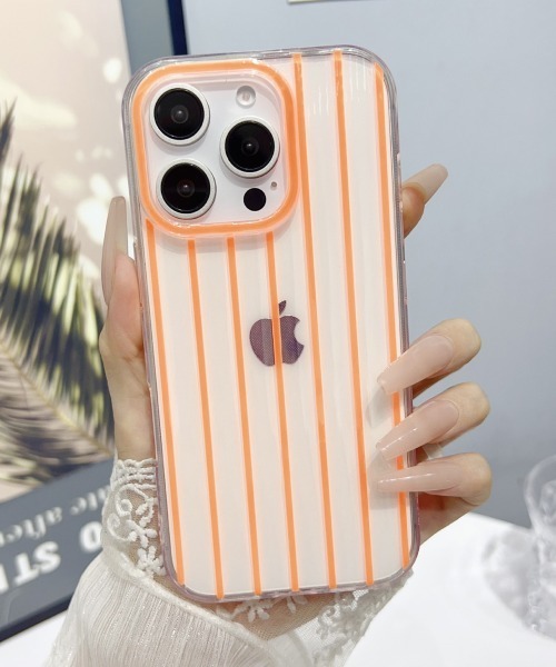 Neon Stripe Clear iPhone Case iPhone 15 16 Plus Pro ProMax