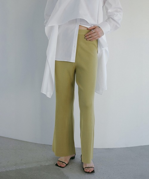 MANOF（マノフ）の「RIB KNIT PANTS（その他パンツ・レディース・ブラック/ライム・S/M）」の14枚目の写真
