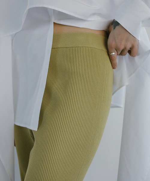 MANOF（マノフ）の「RIB KNIT PANTS（その他パンツ・レディース・ブラック/ライム・S/M）」の8枚目の写真