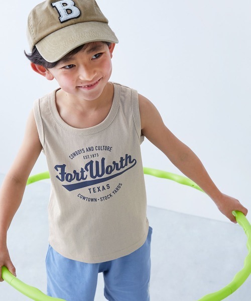 devirock（デビロック）の「綿100％ デビラボ プリントタンクトップ（タンクトップ・キッズ・ブラック系1/グレー系1/ブラック系3/グリーン系2/ブルー系1/オレンジ系1/グレー系2/グリーン系1/ブラック系2/ブルー系2・80ｃｍ/90cm/100cm/110cm/120cm/130cm/140cm/150cm/160cm）」の5枚目の写真