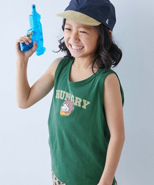 devirock（デビロック）の「綿100％ デビラボ プリントタンクトップ（タンクトップ・キッズ・ブラック系1/グレー系1/ブラック系3/グリーン系2/ブルー系1/オレンジ系1/グレー系2/グリーン系1/ブラック系2/ブルー系2・80ｃｍ/90cm/100cm/110cm/120cm/130cm/140cm/150cm/160cm）」の6枚目の写真