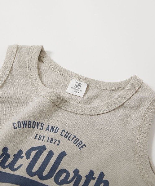 devirock（デビロック）の「綿100％ デビラボ プリントタンクトップ（タンクトップ・キッズ・ブラック系1/グレー系1/ブラック系3/グリーン系2/ブルー系1/オレンジ系1/グレー系2/グリーン系1/ブラック系2/ブルー系2・80ｃｍ/90cm/100cm/110cm/120cm/130cm/140cm/150cm/160cm）」の18枚目の写真