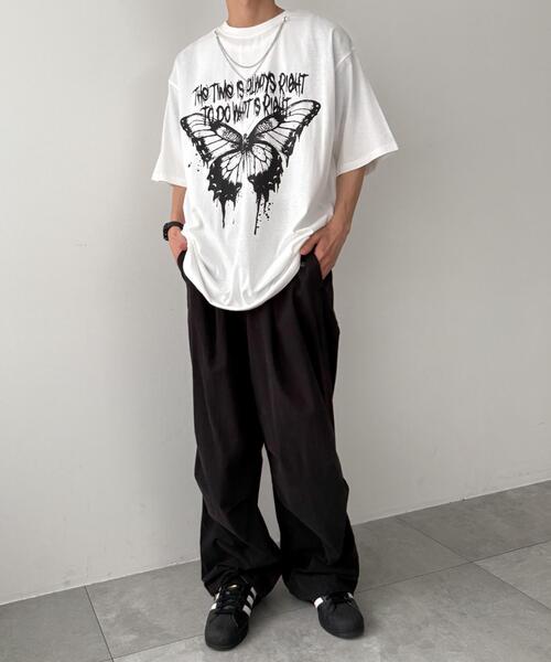 WEGO（ウィゴー）の「WEGO/アクセ付きハードグラフィックT（Tシャツ/カットソー・メンズ・ホワイト系その他/ホワイト/ブラック系その他/ブラック・MEDIUM/LARGE）」の6枚目の写真