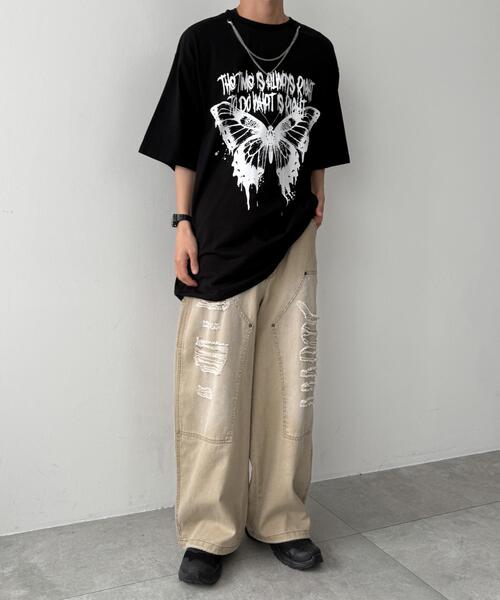 WEGO（ウィゴー）の「WEGO/アクセ付きハードグラフィックT（Tシャツ/カットソー・メンズ・ホワイト系その他/ホワイト/ブラック系その他/ブラック・MEDIUM/LARGE）」の8枚目の写真
