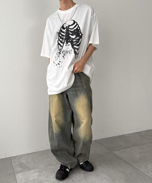 WEGO（ウィゴー）の「WEGO/アクセ付きハードグラフィックT（Tシャツ/カットソー・メンズ・ホワイト系その他/ホワイト/ブラック系その他/ブラック・MEDIUM/LARGE）」の12枚目の写真