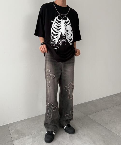 WEGO（ウィゴー）の「WEGO/アクセ付きハードグラフィックT（Tシャツ/カットソー・メンズ・ホワイト系その他/ホワイト/ブラック系その他/ブラック・MEDIUM/LARGE）」の18枚目の写真