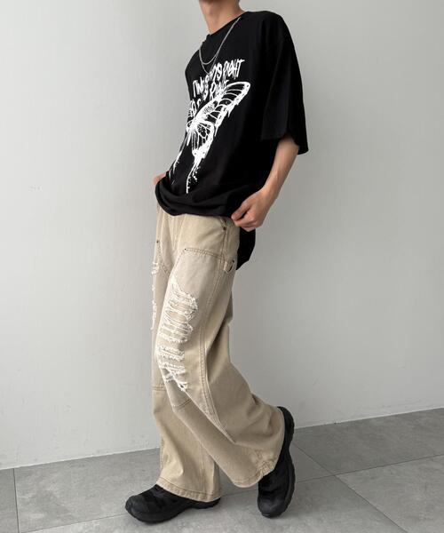 WEGO（ウィゴー）の「WEGO/アクセ付きハードグラフィックT（Tシャツ/カットソー・メンズ・ホワイト系その他/ホワイト/ブラック系その他/ブラック・MEDIUM/LARGE）」の22枚目の写真