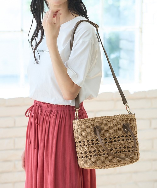 agnis.b ✨稀少品　カゴショルダー　編み込み　サークル　春夏　コンパクト agnis.b ✨稀少品 カゴショルダー 編み込み サークル 春夏