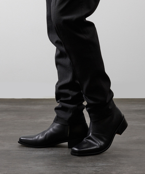 PADRONE パドローネ / BL SQUARE SIDE ZIP BOOTS スクエアトゥサイド
