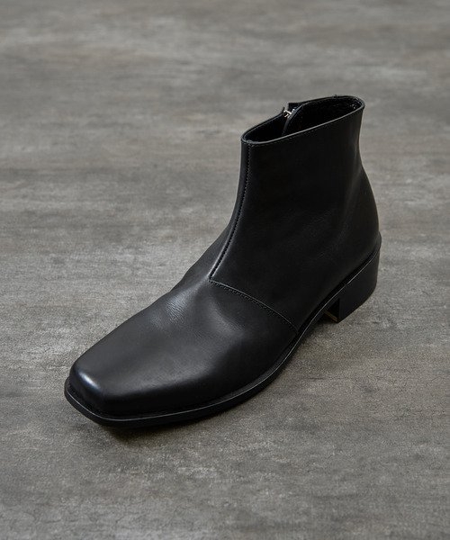 PADRONE（パドローネ）の「PADRONE パドローネ / BL SQUARE SIDE ZIP BOOTS スクエアトゥサイドジップヒールブーツ 日本製 / PU8777-1101（ブーツ・メンズ・ブラック/アッシュブラウン・40/41/42）」の7枚目の写真