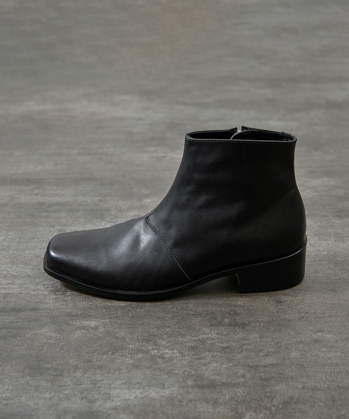 PADRONE（パドローネ）の「PADRONE パドローネ / BL SQUARE SIDE ZIP BOOTS スクエアトゥサイドジップヒールブーツ 日本製 / PU8777-1101（ブーツ・メンズ・ブラック/アッシュブラウン・40/41/42）」の10枚目の写真