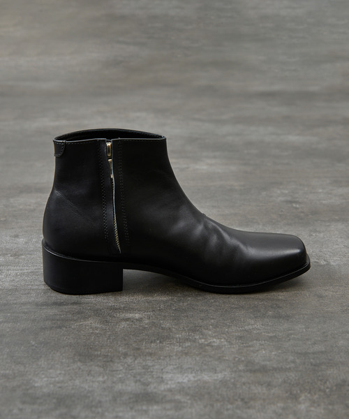 PADRONE（パドローネ）の「PADRONE パドローネ / BL SQUARE SIDE ZIP BOOTS スクエアトゥサイドジップヒールブーツ 日本製 / PU8777-1101（ブーツ・メンズ・ブラック/アッシュブラウン・40/41/42）」の14枚目の写真