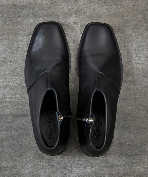 PADRONE（パドローネ）の「PADRONE パドローネ / BL SQUARE SIDE ZIP BOOTS スクエアトゥサイドジップヒールブーツ 日本製 / PU8777-1101（ブーツ・メンズ・ブラック/アッシュブラウン・40/41/42）」の18枚目の写真