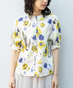 tシャツ 「洗える」シアーサッカーフリルディテール カットソー レディース 組曲 tシャツ 「洗える」シアーサッカーフリルディテール