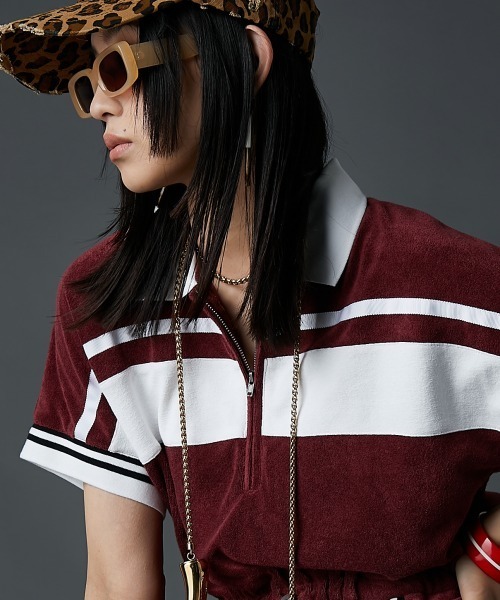 GEVS.（ジェイヴィス）の「フレンチスリーブポロシャツロングワンピース＜大きいサイズ有＞GEVS.（ワンピース・レディース・ブラック/バーガンディー・LL/3L/4L/5L/M/L）」の18枚目の写真