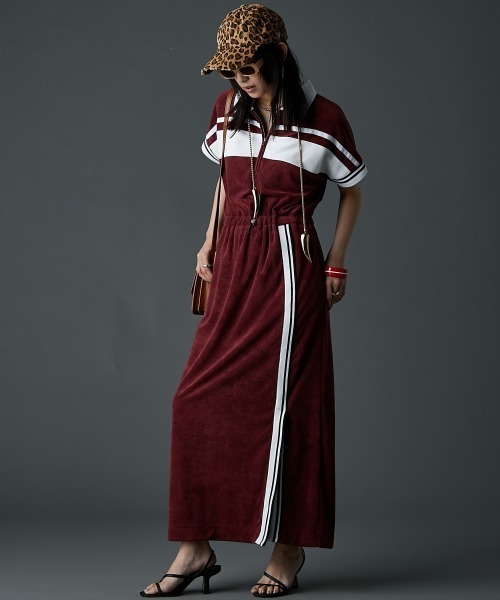 GEVS.（ジェイヴィス）の「フレンチスリーブポロシャツロングワンピース＜大きいサイズ有＞GEVS.（ワンピース・レディース・ブラック/バーガンディー・LL/3L/4L/5L/M/L）」の21枚目の写真