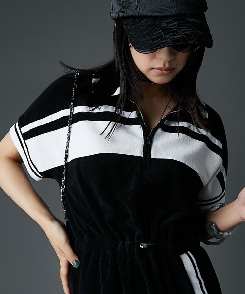 GEVS.（ジェイヴィス）の「フレンチスリーブポロシャツロングワンピース＜大きいサイズ有＞GEVS.（ワンピース・レディース・ブラック/バーガンディー・LL/3L/4L/5L/M/L）」の19枚目の写真