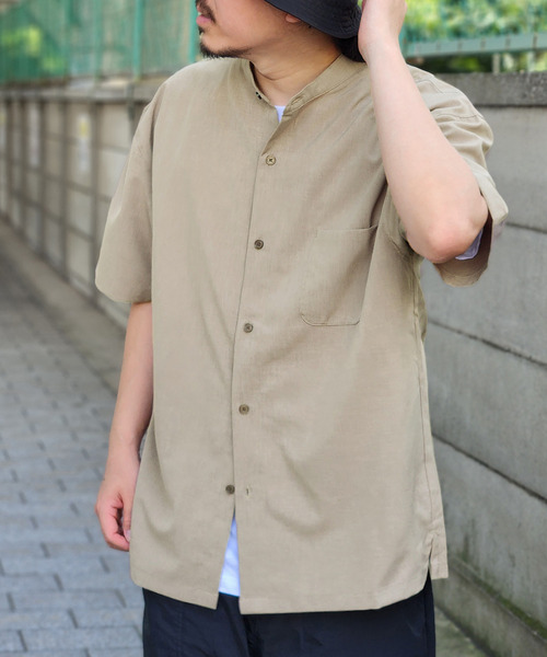 ikka(イッカ)の「【イージーケア/セットアップ対応】Reflax(R) リラックスバンドカラーシャツ(シャツ/ブラウス・メンズ・グリーン/ダークネイビー/ベージュ・M/L/XL/S)」の2枚目の写真