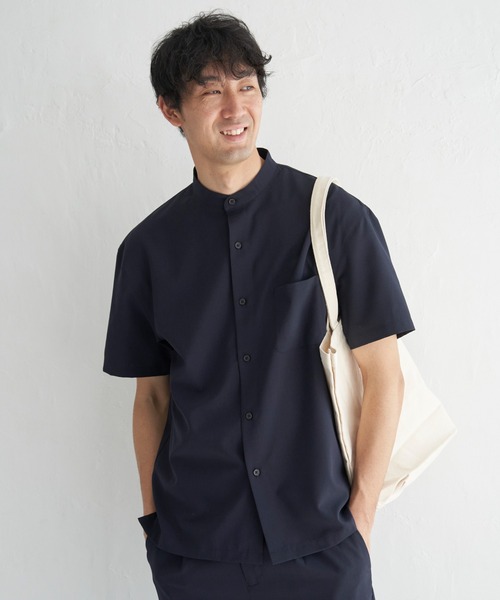 ikka(イッカ)の「【イージーケア/セットアップ対応】Reflax(R) リラックスバンドカラーシャツ(シャツ/ブラウス・メンズ・グリーン/ダークネイビー/ベージュ・M/L/XL/S)」の7枚目の写真