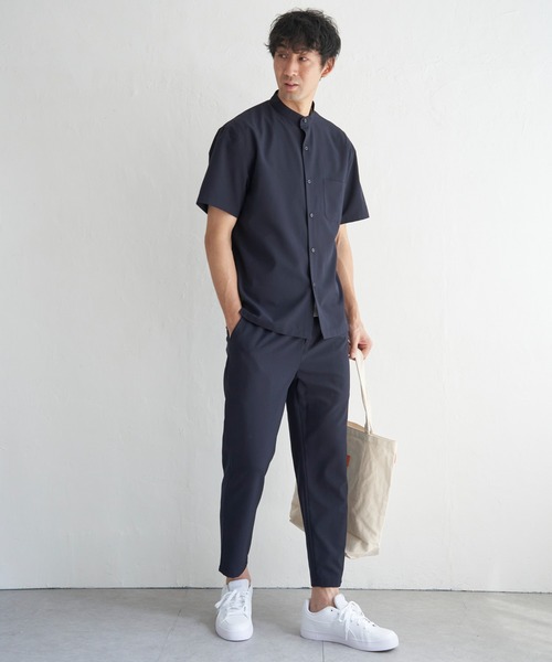 ikka(イッカ)の「【イージーケア/セットアップ対応】Reflax(R) リラックスバンドカラーシャツ(シャツ/ブラウス・メンズ・グリーン/ダークネイビー/ベージュ・M/L/XL/S)」の5枚目の写真