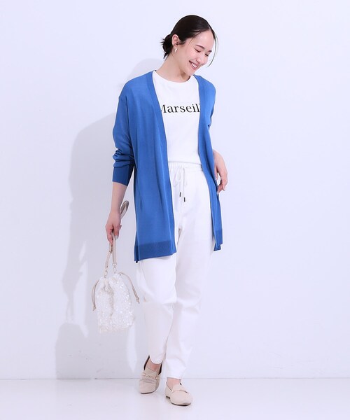 DRESKIP(ドレスキップ)の「【洗える/ひんやり】体型カバーにも トッパー ロングカーディガン(カーディガン/ボレロ・レディース・ブラック/ライトベージュ/ブルー・01/02/03)」の14枚目の写真