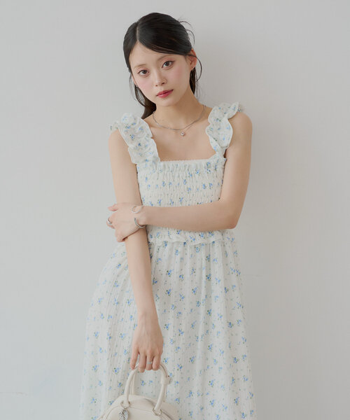 Chico(チコ)の「【5色展開】フリルデザインベアワンピース(ワンピース・レディース・ブラック系その他2/ブルー/ホワイト系その他2/ホワイト/ホワイト系その他3・FREE)」の20枚目の写真