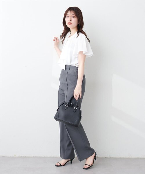 natural couture（ナチュラルクチュール）の「ゴールドバー付きボウタイブラウス（シャツ/ブラウス・レディース・オフホワイト/グレー/ピンクベージュ/ミント/ネイビー/その他1/その他2・FREE）」の11枚目の写真