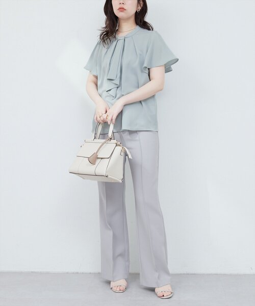 natural couture（ナチュラルクチュール）の「ゴールドバー付きボウタイブラウス（シャツ/ブラウス・レディース・オフホワイト/グレー/ピンクベージュ/ミント/ネイビー/その他1/その他2・FREE）」の19枚目の写真