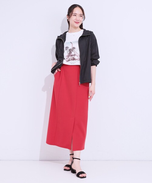 DRESKIP（ドレスキップ）の「【S-LL】程よいシアー感　大人世代の軽やかフードブルゾン（ブルゾン・レディース・ベージュ/ネイビー/オフホワイト・03/04/01/02）」の10枚目の写真