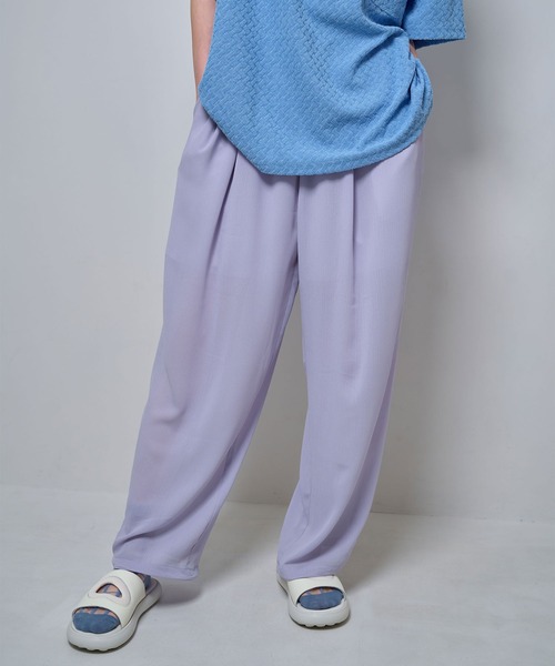 Nora Lily(ノラリリー)の「【Nora Lily】2 Tuck Wide Relax Pants(UNISEX)(デニムパンツ・メンズ・ライトパープル/グレイッシュベージュ/ブラック・FREE)」の3枚目の写真